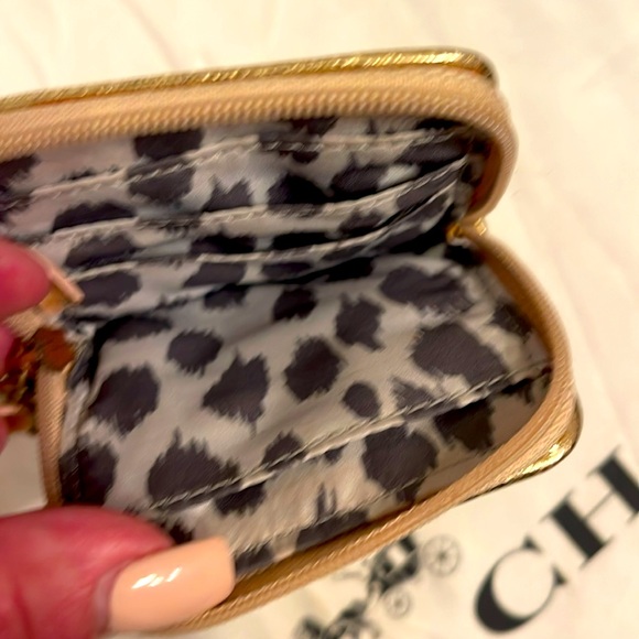 Coach Poppy Metallic Gold Wristlet - Picture 9 of 11